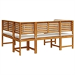 vidaXL 3 PC Solid Acacia Wood Small Garden Bench in Set in Brown