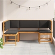 vidaXL 3 PC Solid Acacia Wood Small Garden Bench in Set in Brown