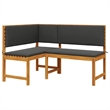 vidaXL 3 PC Solid Acacia Wood Small Garden Bench in Set in Brown