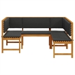 vidaXL 3 PC Solid Acacia Wood Small Garden Bench in Set in Brown