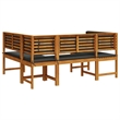 vidaXL 3 PC Solid Acacia Wood Small Garden Bench in Set in Brown