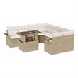 vidaXL Solid Acacia Wood Small Sofa Set with Cushions in Beige