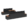 vidaXL Solid Acacia Wood Sofa Set with Cushions in Black