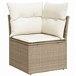 vidaXL Solid Acacia Wood Large Sofa Set with Cushions in Beige