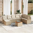 vidaXL Solid Acacia Wood Sofa Set with Cushions in Beige