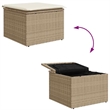 vidaXL Solid Acacia Wood Sofa Set with Cushions in Beige
