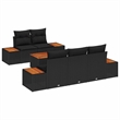 vidaXL Solid Acacia Wood Sofa Set with Cushions in Black