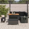 vidaXL Solid Acacia Wood Sofa Set with Cushions in Black