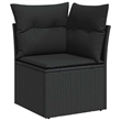 vidaXL Solid Acacia Wood Sofa Set with Cushions in Black