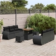 vidaXL Solid Acacia Wood Sofa Set with Cushions in Black