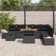 vidaXL Solid Acacia Wood Sofa Set with Cushions in Black