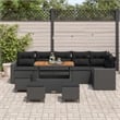 vidaXL Solid Acacia Wood Sofa Set in Black