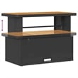 vidaXL Solid Acacia Wood Sofa Set in Black