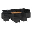 vidaXL Solid Acacia Wood Sofa Set in Black