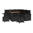 vidaXL Solid Acacia Wood Sofa Set with Cushions in Black