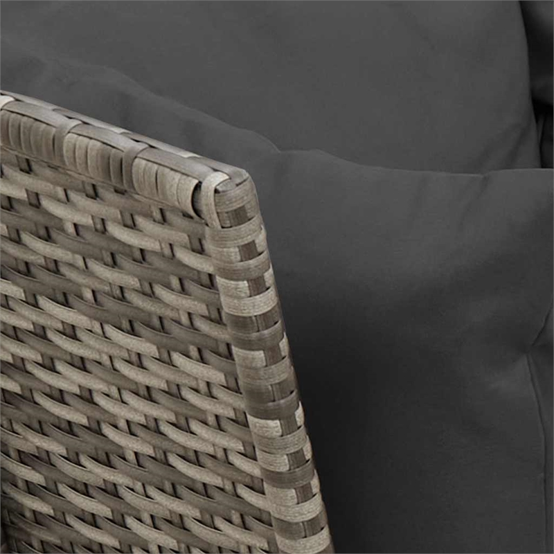 vidaXL Steel Large Sofa in Gray