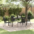 vidaXL Steel Dining Set in Black