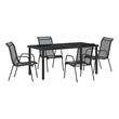 vidaXL Steel Dining Set in Black