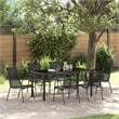 vidaXL Steel Dining Set in Black
