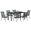 vidaXL Steel Dining Set in Black