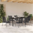 vidaXL Steel Dining Set in Black