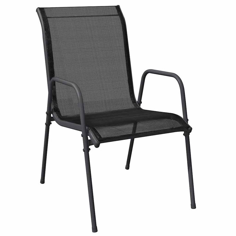 vidaXL Steel Dining Set in Black