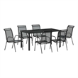 vidaXL Steel Dining Set in Black