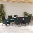 vidaXL Steel Furniture Set with Cushions in Black