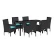 vidaXL Steel Furniture Set with Cushions in Black
