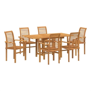 vidaXL Wood Dining Set in Brown