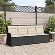 vidaXL Poly Rattan Garden Bench in Black