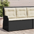 vidaXL Poly Rattan Garden Bench in Black