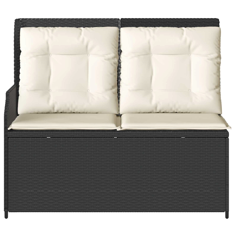 vidaXL Poly Rattan Garden Bench in Black