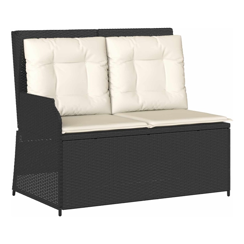 vidaXL Poly Rattan Garden Bench in Black