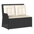 vidaXL Poly Rattan Garden Bench in Black