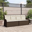 vidaXL Poly Rattan Garden Bench in Brown
