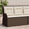 vidaXL Poly Rattan Garden Bench in Brown