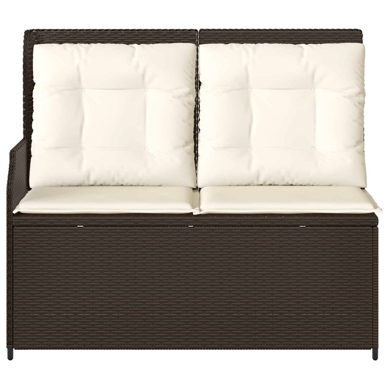 vidaXL Poly Rattan Garden Bench in Brown
