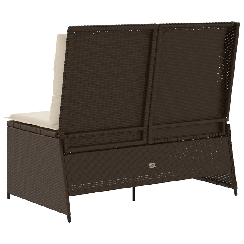vidaXL Poly Rattan Garden Bench in Brown