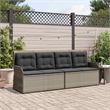 vidaXL Poly Rattan Garden Bench in Gray