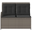 vidaXL Poly Rattan Garden Bench in Gray