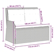 vidaXL Poly Rattan Garden Bench in Gray