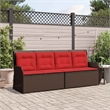 vidaXL Poly Rattan Garden Bench in Brown