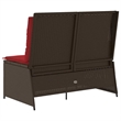 vidaXL Poly Rattan Garden Bench in Brown