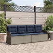 vidaXL Poly Rattan Garden Bench in Gray