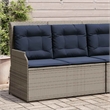 vidaXL Poly Rattan Garden Bench in Gray