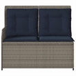 vidaXL Poly Rattan Garden Bench in Gray