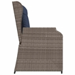 vidaXL Poly Rattan Garden Bench in Gray