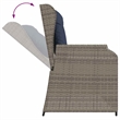 vidaXL Poly Rattan Garden Bench in Gray
