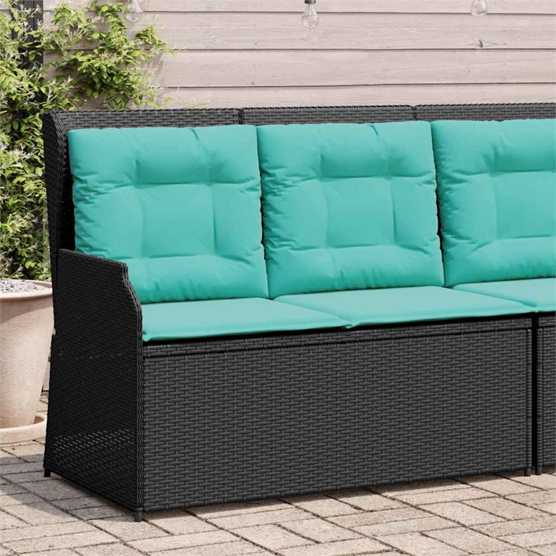 vidaXL Poly Rattan Garden Bench in Black